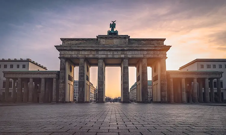 Foto på Brandenburger Tor i Berlin.